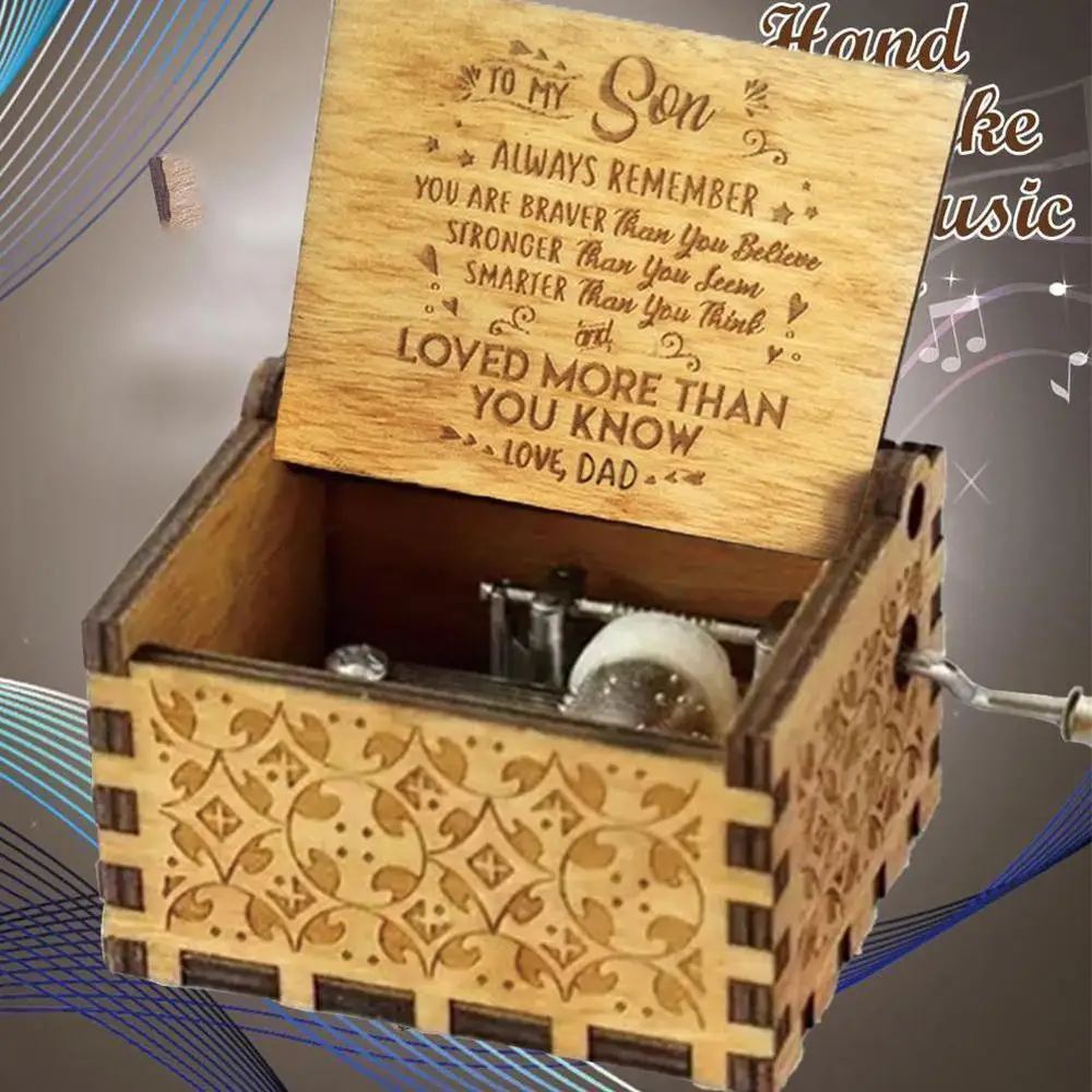 Антикварная резная деревянная музыкальная шкатулка мое солнце любовь папа