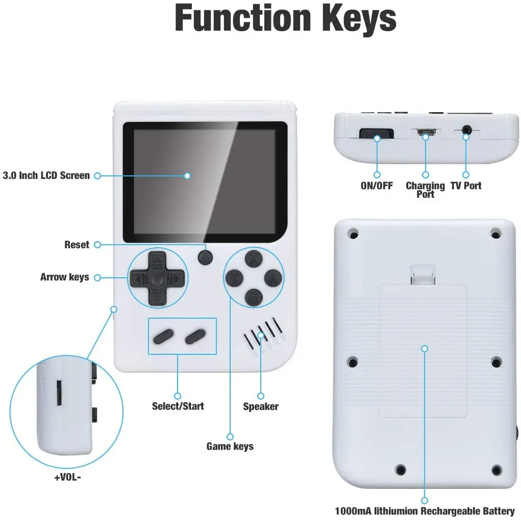 Портативный портативный игровой плеер 3 0 дюйма мини ретро видео портативная