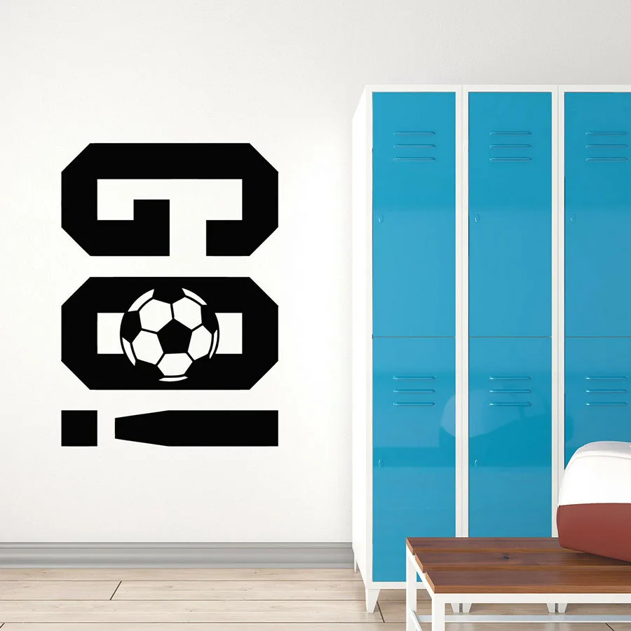Футбол Настенная Наклейка футбольный мяч Go Play The Game Team Sports виниловая наклейка на