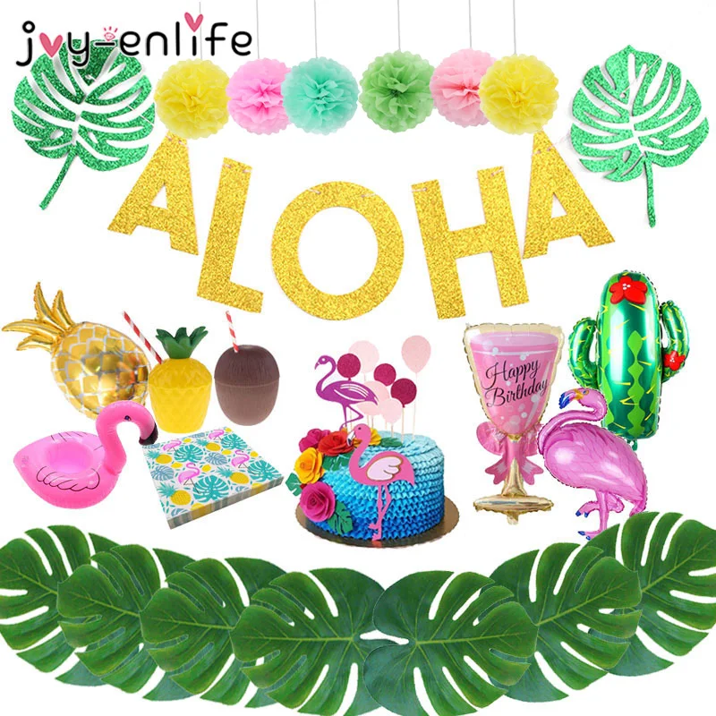 Тропические Гавайские украшения для вечеринки ананас воздушные шары Фламинго