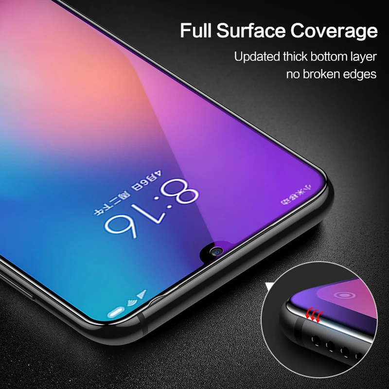 Закаленное стекло SmartDevil для Xiaomi Redmi Note 7 протектор экрана с полным покрытием синий