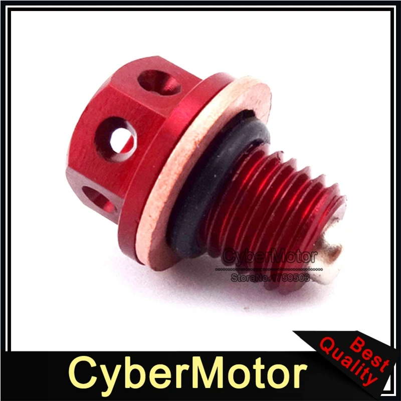 Красный Машинное Масло Магнитный дренажный болт разъем для китайский 50cc 90cc 110cc