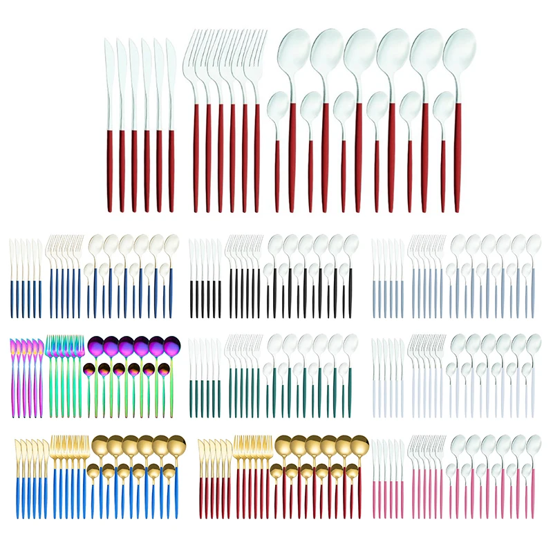 

Hot Sale 24pcs Gold Mirror Cutlery Set Stainless Steel Cutlery Set Cutlery Fork Coffee Spoon Cutlery Set Dishwasher Cutlery Set