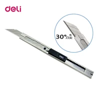 deli high quality zinc alloy self locking function safety for carving open box wallpaper cutter utility knife