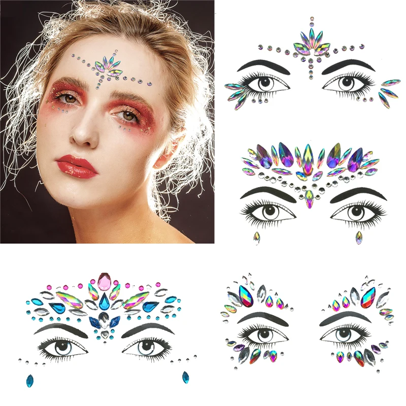 Блестящие украшения для лица временная татуировка стикер тела драгоценные камни