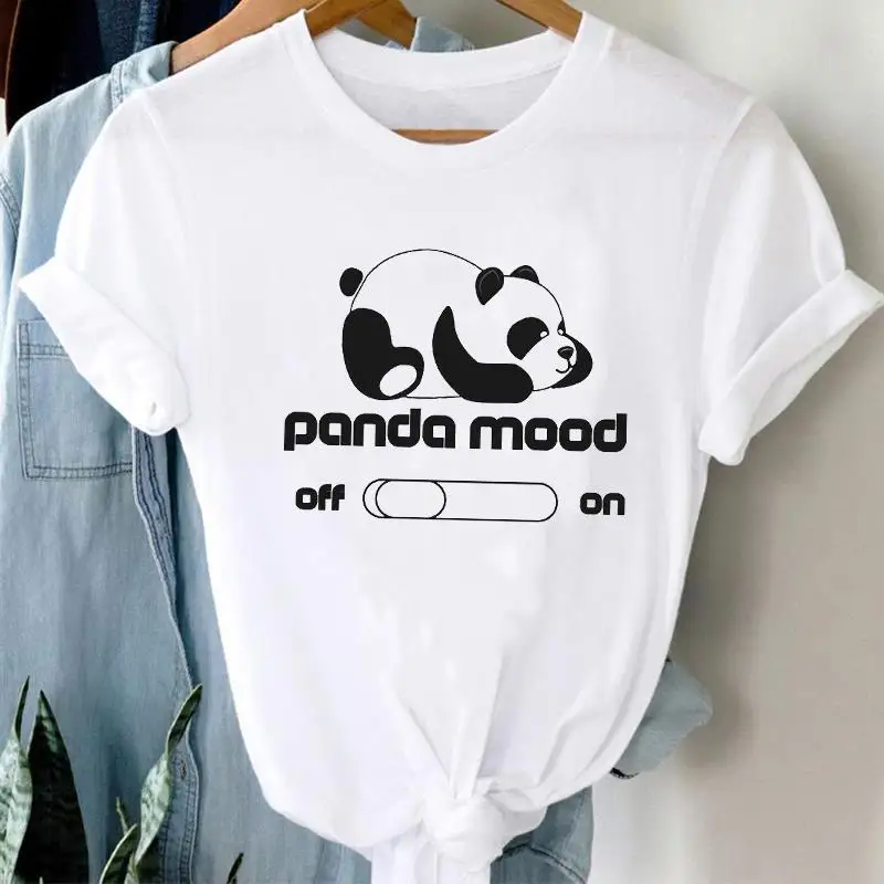 

T-shirts Women 90s Mujer Camisetas Panda Girl Animal Clothes Panda Cartoon Stylish Tshirt Top Lady Print Sexy Tee T-Shirt