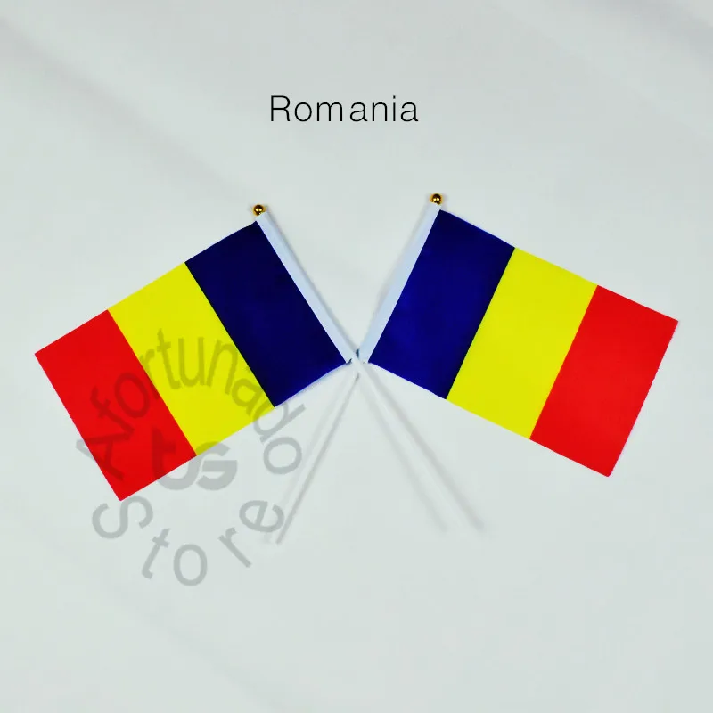 Румынский флаг баннер 14*21 см ручной развевающийся Национальный флаг для домашнего декора флаг баннер