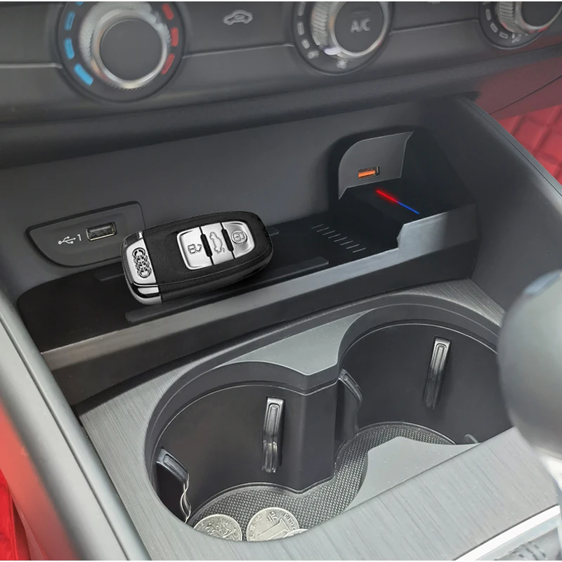 qi car wireless charger for audi a3 s3 v8 cigarette lighter modified mobile phone fast charging accessories 2014 2021 free global shipping