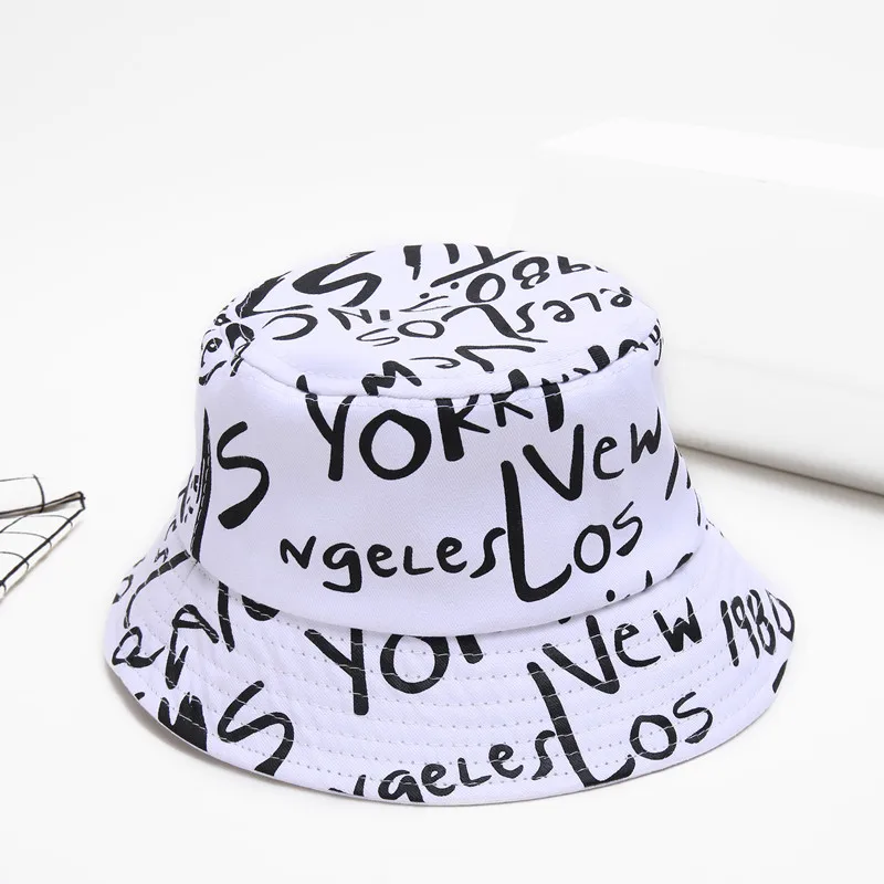 

New Children's Alphabet Printed Bucket Hat Fashion Spring Summer Outdoor Panama Girl Hip Hop Caps Sunscreen Kids Fisherman Hats