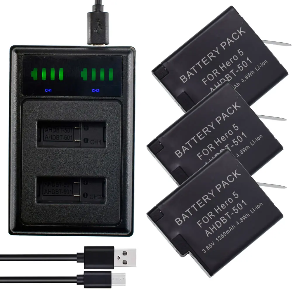 3X AHDBT 501 литий ионный аккумулятор + светодиодный USB двойное зарядное устройство с