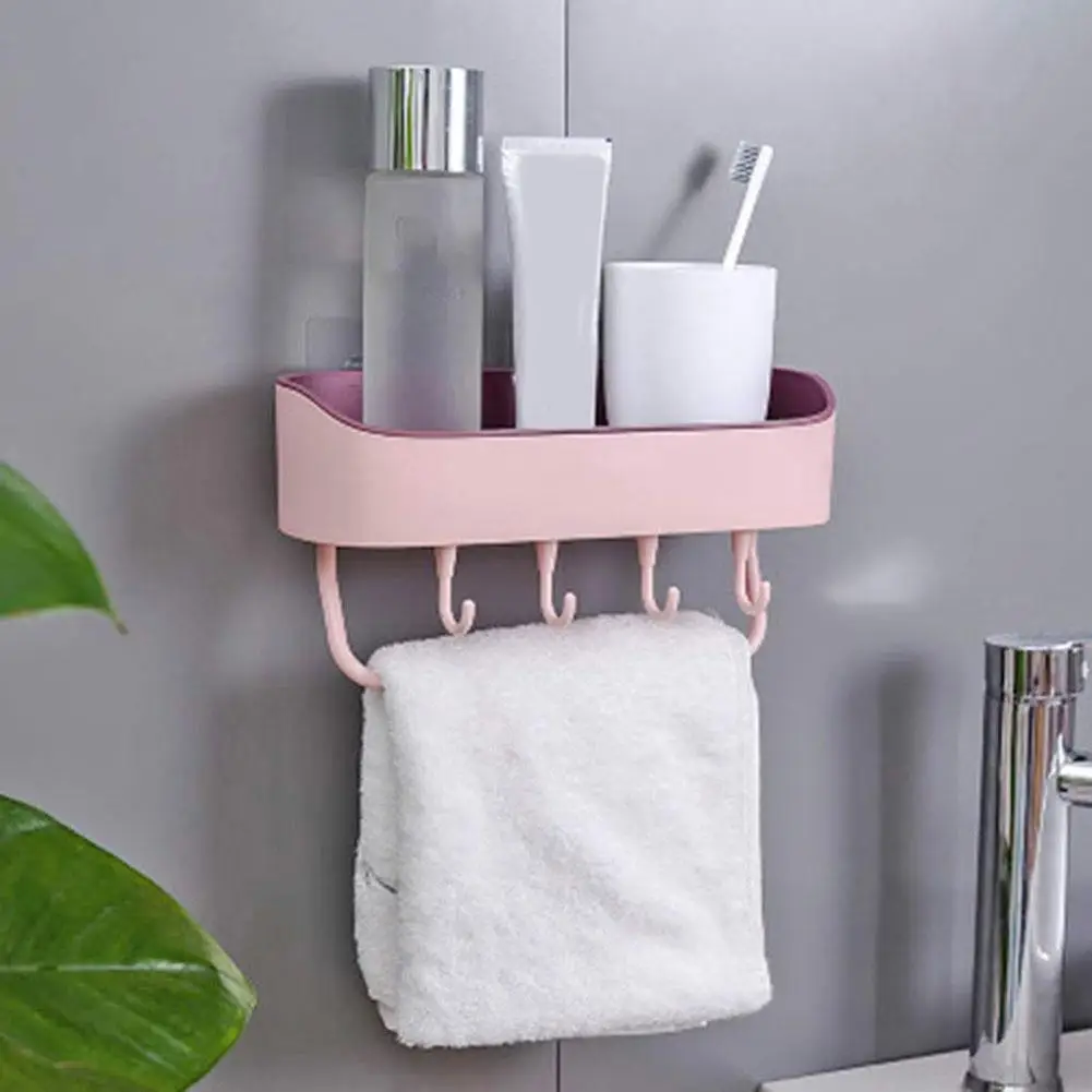 

Bath Wall-mounted Shower Shelf Shampoo Storage Rack Toilet Wall Hanging Holder