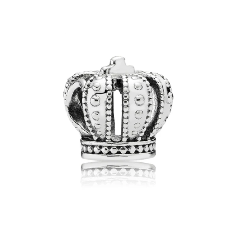 Royal Crown Новое оригинальное эмалевое платье принцессы из сплава с бусинами, подвеска с Минни Микки, браслет Пандора, браслет, сделай сам, Женские Ювелирные изделия - Цвет: Royal Crown