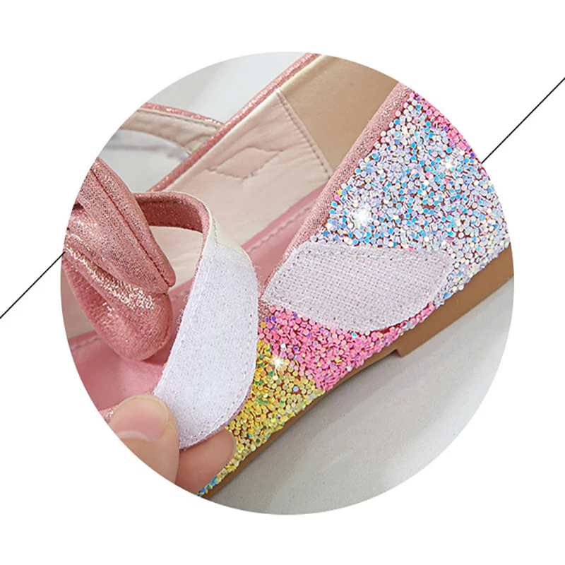 

Girls Princess Shoes Spring Autumn Leather Shoes Children's Shoes Crystal Soft Bottom Non-Slip Single Shoes Size 24-37