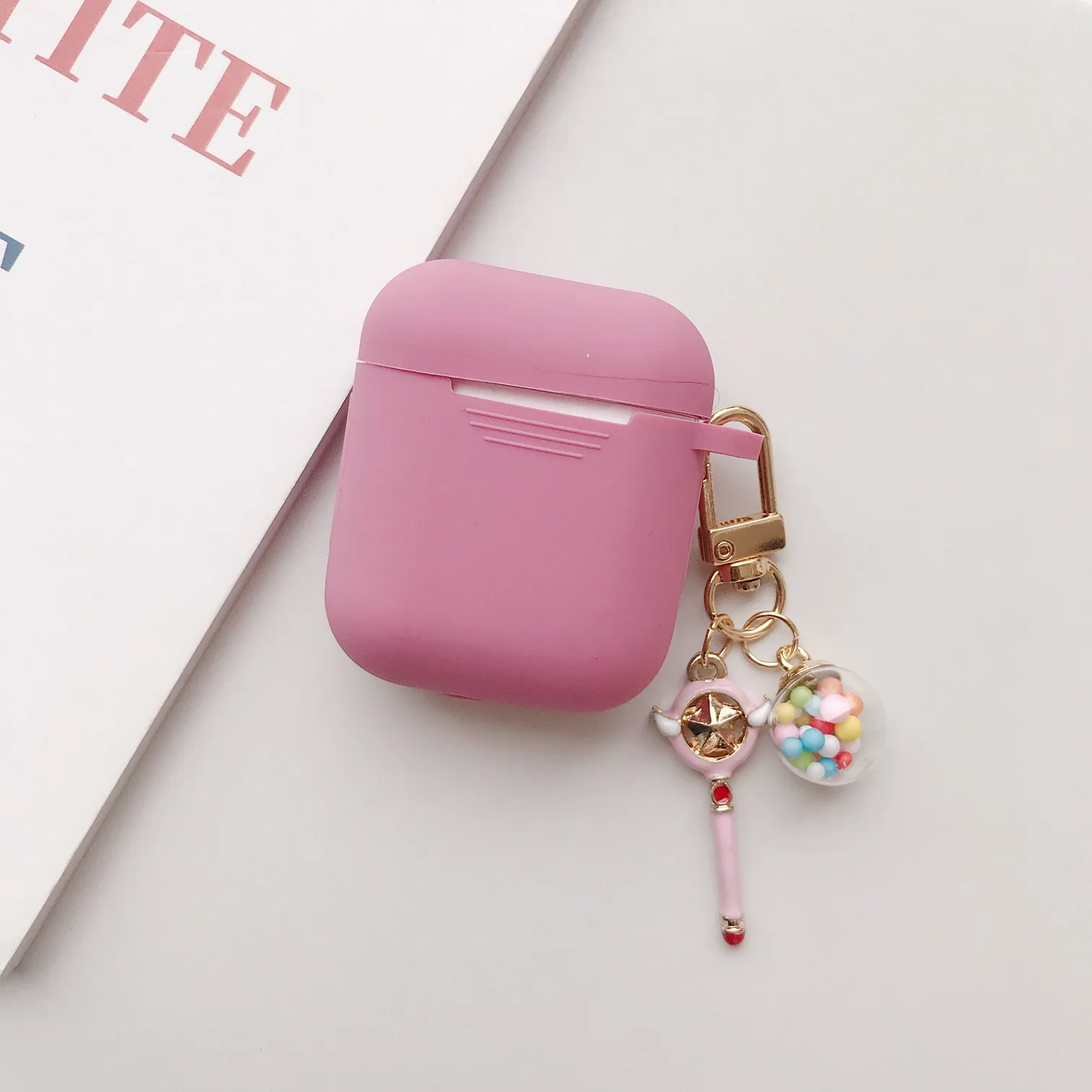 Чехол для AirPods Pro, роскошный чехол с кольцом для ключей, чехол для ключей с сердечком, мультяшный брелок для Air pods 2, силиконовый беспроводной чехол для наушников