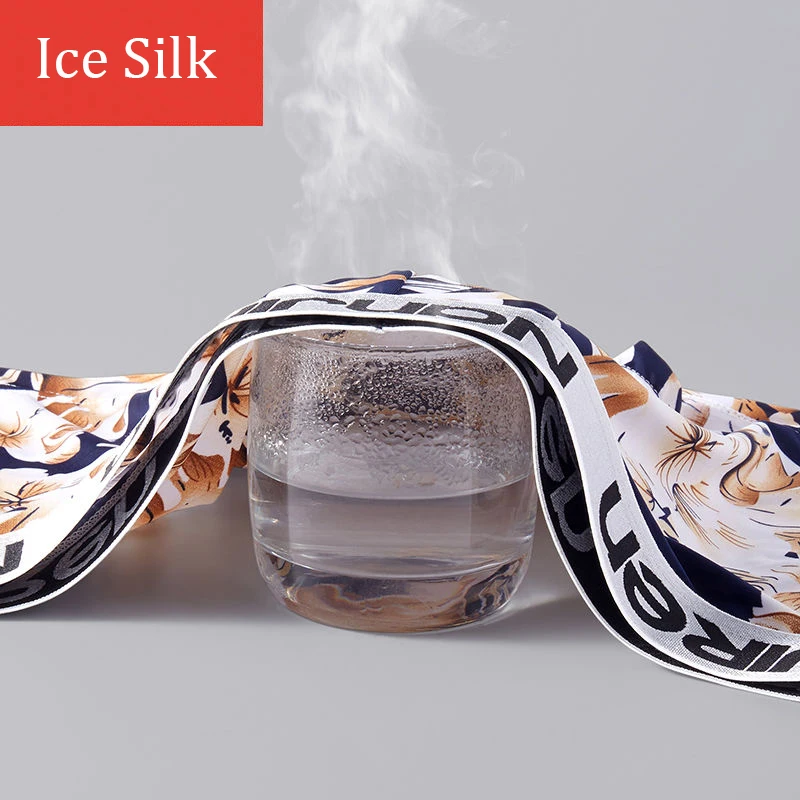 Трусы-боксеры мужские Бесшовные шелковое нижнее белье шорты-боксеры модные