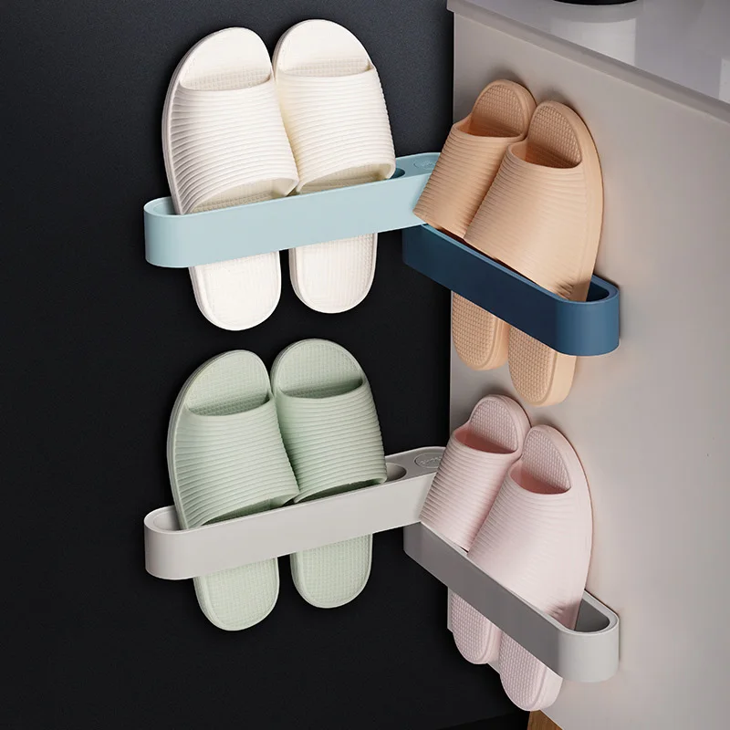 Настенная стойка для обуви органайзер хранения на полке пластиковая подставка