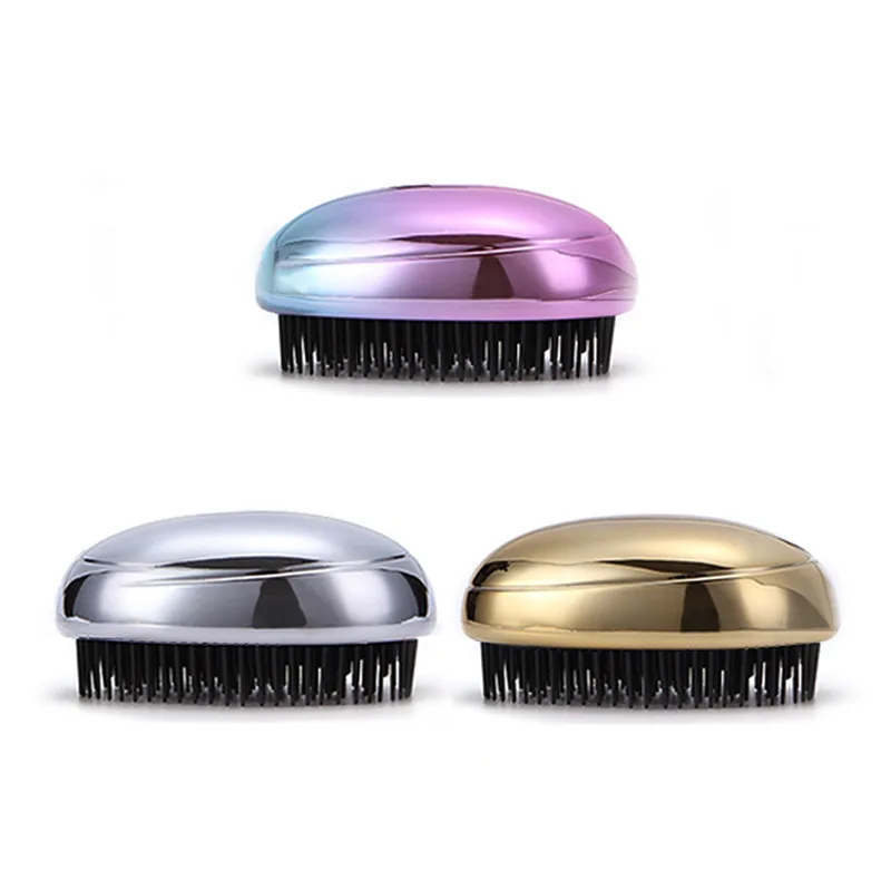 Gradient Color Comb 1pc Anti-static Hair Brush Handle Tangle Detangling Shower Electroplate Massage Styling Tool | Красота и здоровье