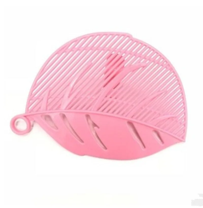 Pink 1 шт. в форме листа промывка риса гаджет лапша спагетти бобы дуршлаги и ситечки кухонные зажимы инструмент для очистки фруктов и овощей - Цвет: Pink