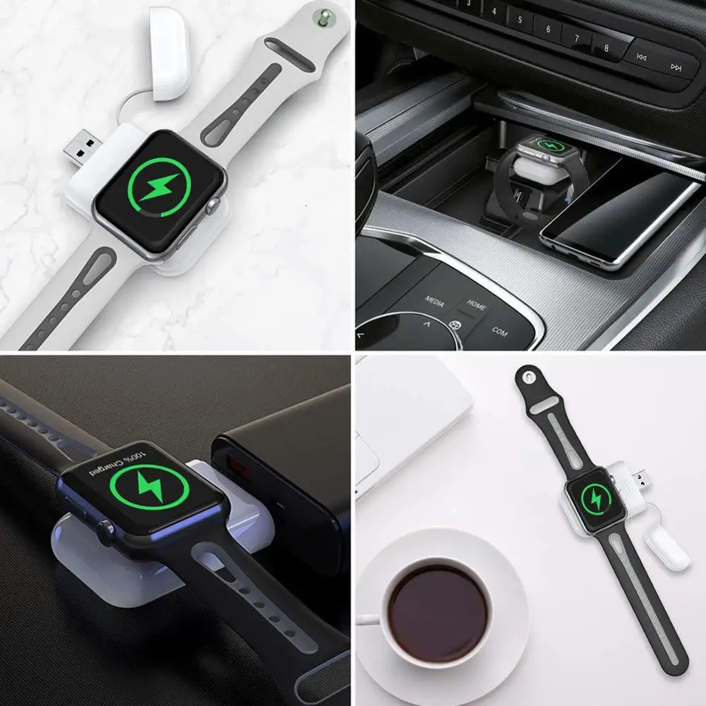 Портативное Мини 1000 мАч Зарядное устройство для Apple Watch Series 1 2 3 4 5 Магнитная зарядная док-станция внешний аккумулятор