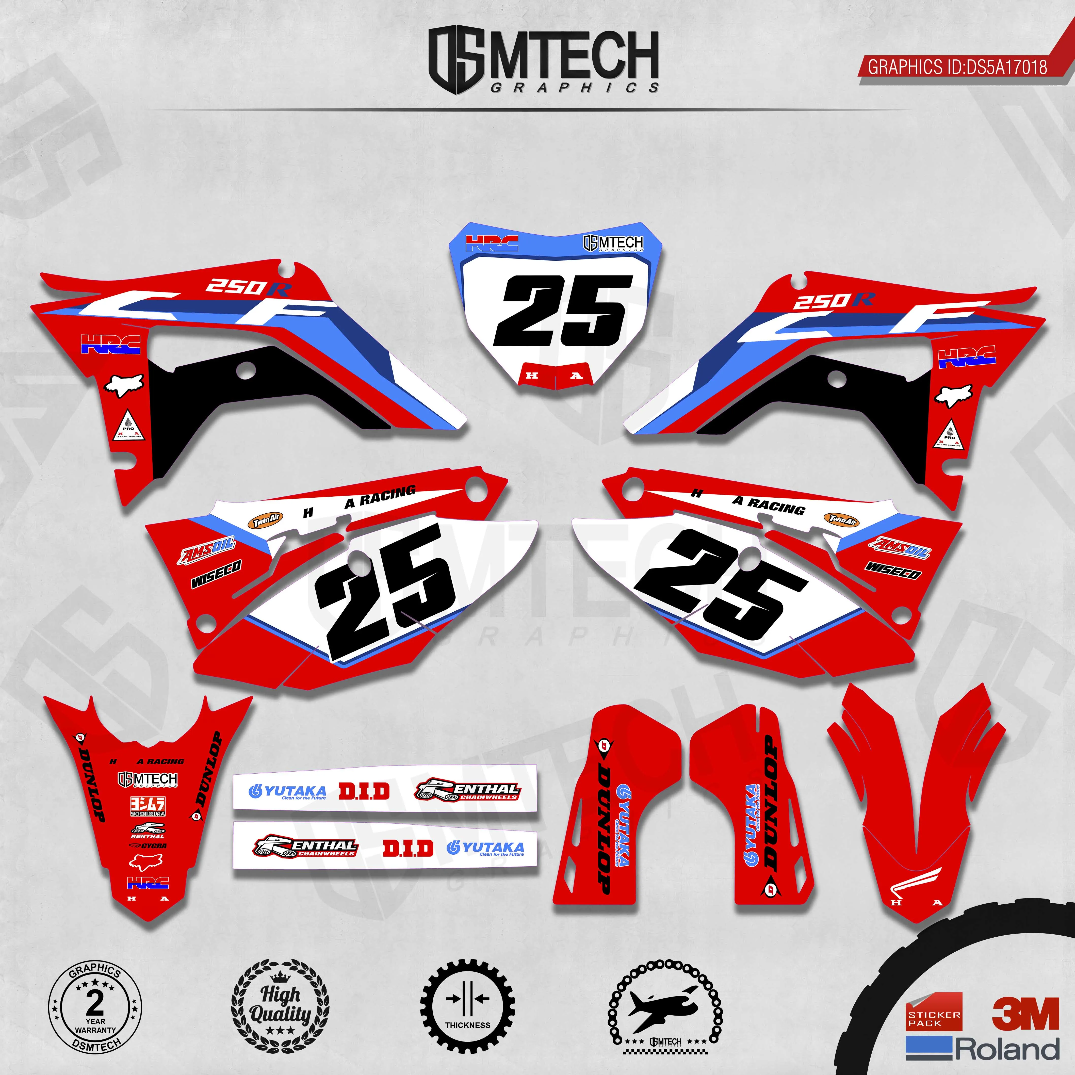 DSMTECH Customized Team Graphics Backgrounds Decals 3M Custom Stickers For 2018-2020 CRF250R 2017 2018 2019-2020 CRF450R 018