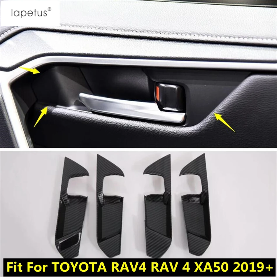 

Lapetus Carbon Fiber Look Accessories For TOYOTA RAV4 RAV 4 XA50 2019 - 2022 ABS Inner Door Pull Doorknob Handle Bowl Cover Trim