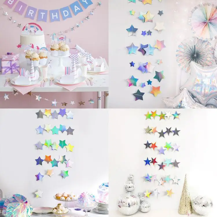 Новые Серебряные звезды латте искусство висящий флаг браслет Шарм вечерние