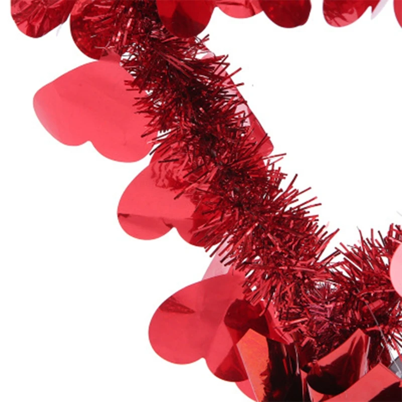 

Romantic Love Heart Garland Wreaths With Foil Hearts Hanging Valentine's Day Wedding Birthday Party Decorations Ornaments