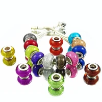 10 pcs wholesale bulk colorful glitter beads fit pandora bracelet cord key chain charm necklace earrings for jewelry making gift