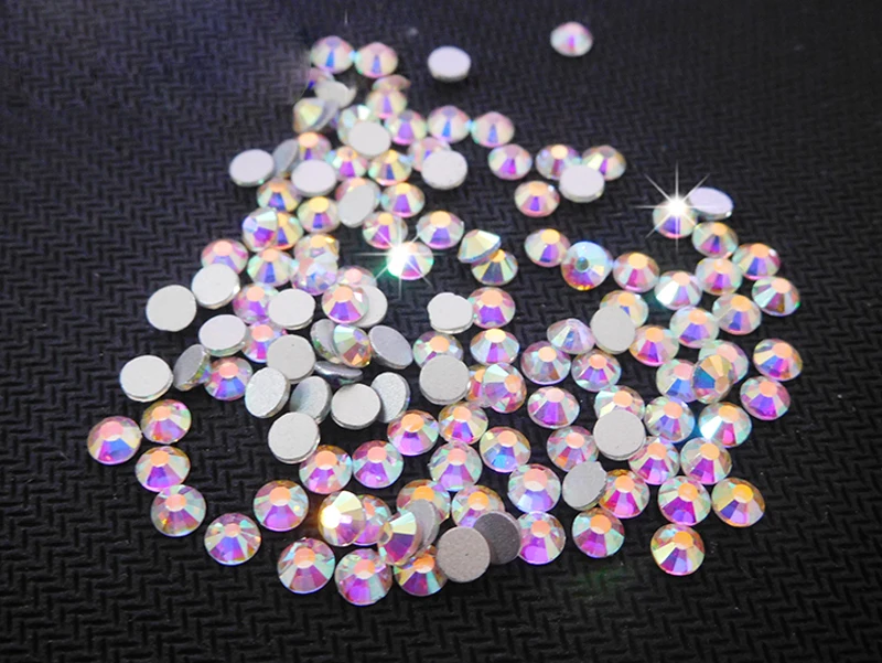 

2018 1440Pcs/Bag Nail Art AB Color Rhinestone Clear Crystal 3D Flat Back AB Rhinestones Nail Art Decorations#ZSD14# Ss3 to Ss12
