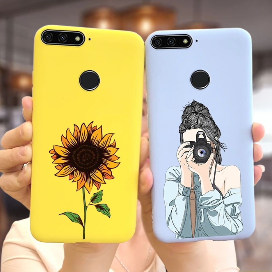 Чехол для Huawei Honor 7A Pro Y6 Prime 2018 мягкий силиконовый стильный чехол с рисунком чехлы