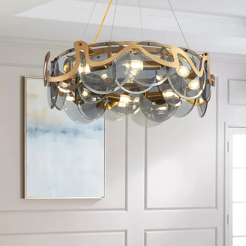 

modern chandelier lighting for living room new luxury round glass hanging lamp dining room bedroom light fixtures