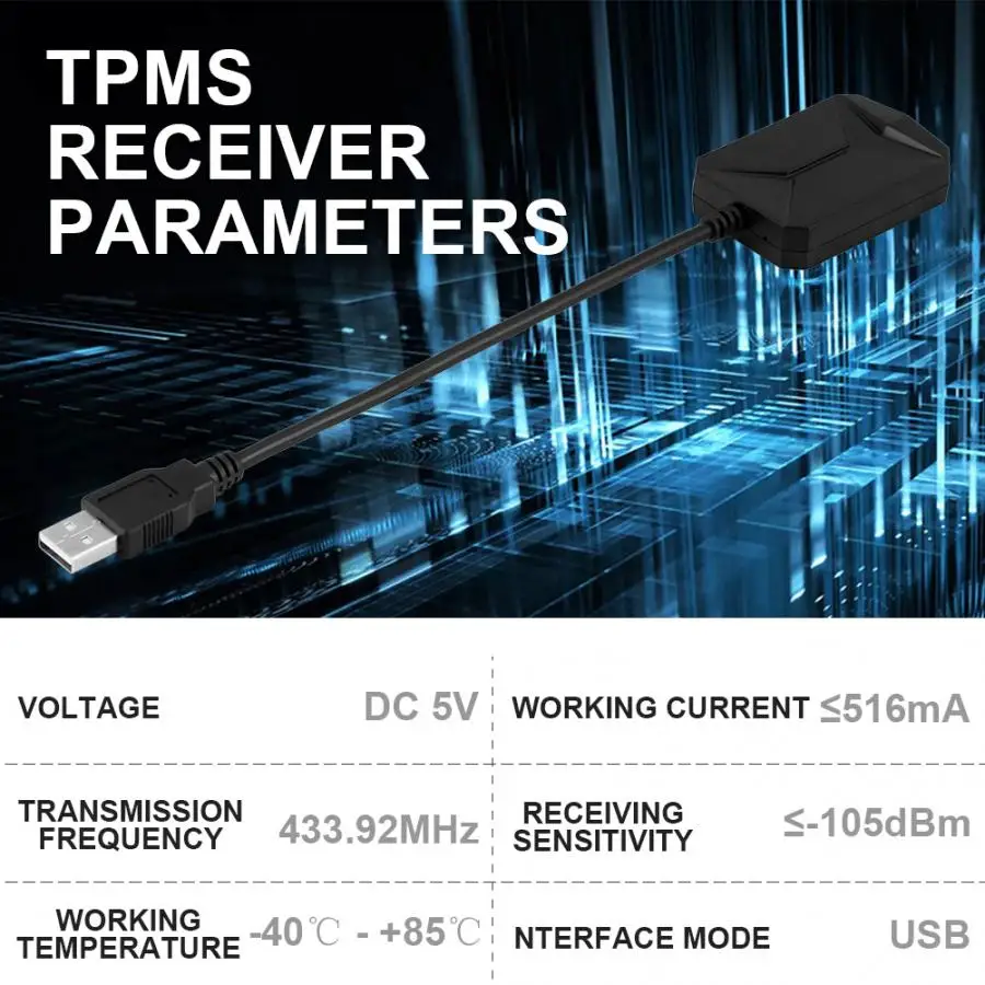 USB Car Tire Pressure Monitor System TPMS with 4 Internal Sensors for Android Navigation Display | Автомобили и мотоциклы