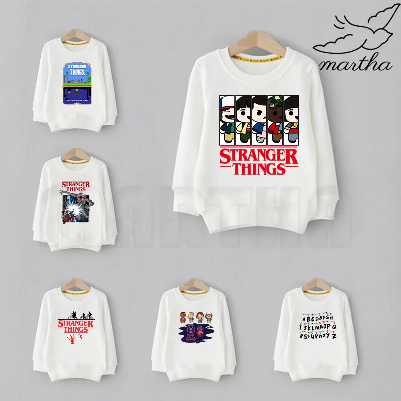 Детские толстовки с капюшоном забавным принтом из мультфильма странные вещи