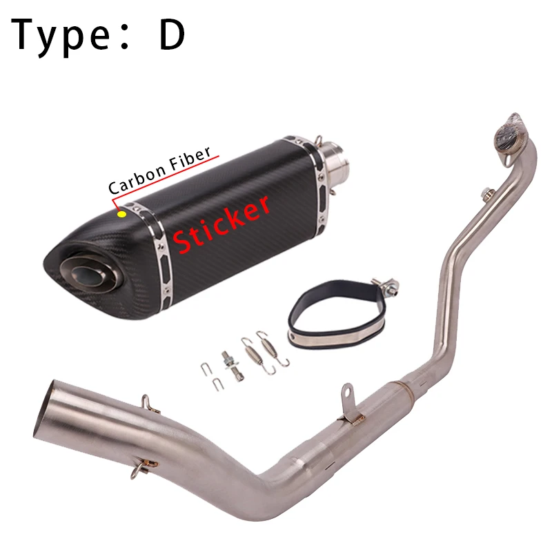 

Slip on For CFMoto 300sr nk250 250sr Motorcycle Exhaust Full System Escape Modified Front Middle Link Pipe Carbon Fiber Muffler