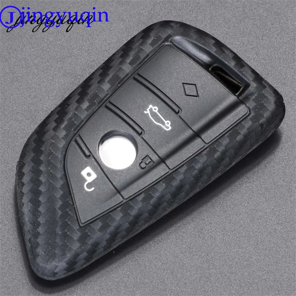 

jingyuqin For BMW X1 X5 X6 E70 E71 F15 F16 Sieries Fiber Silicone Auto Key Protection Cover Case Shell Car-Styling