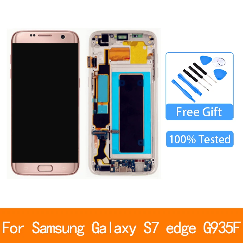 

Amoled-экран для Samsung Galaxy S7 Edge G935 G935F, ЖК-дисплей, сенсорный экран, дигитайзер в сборе с рамкой