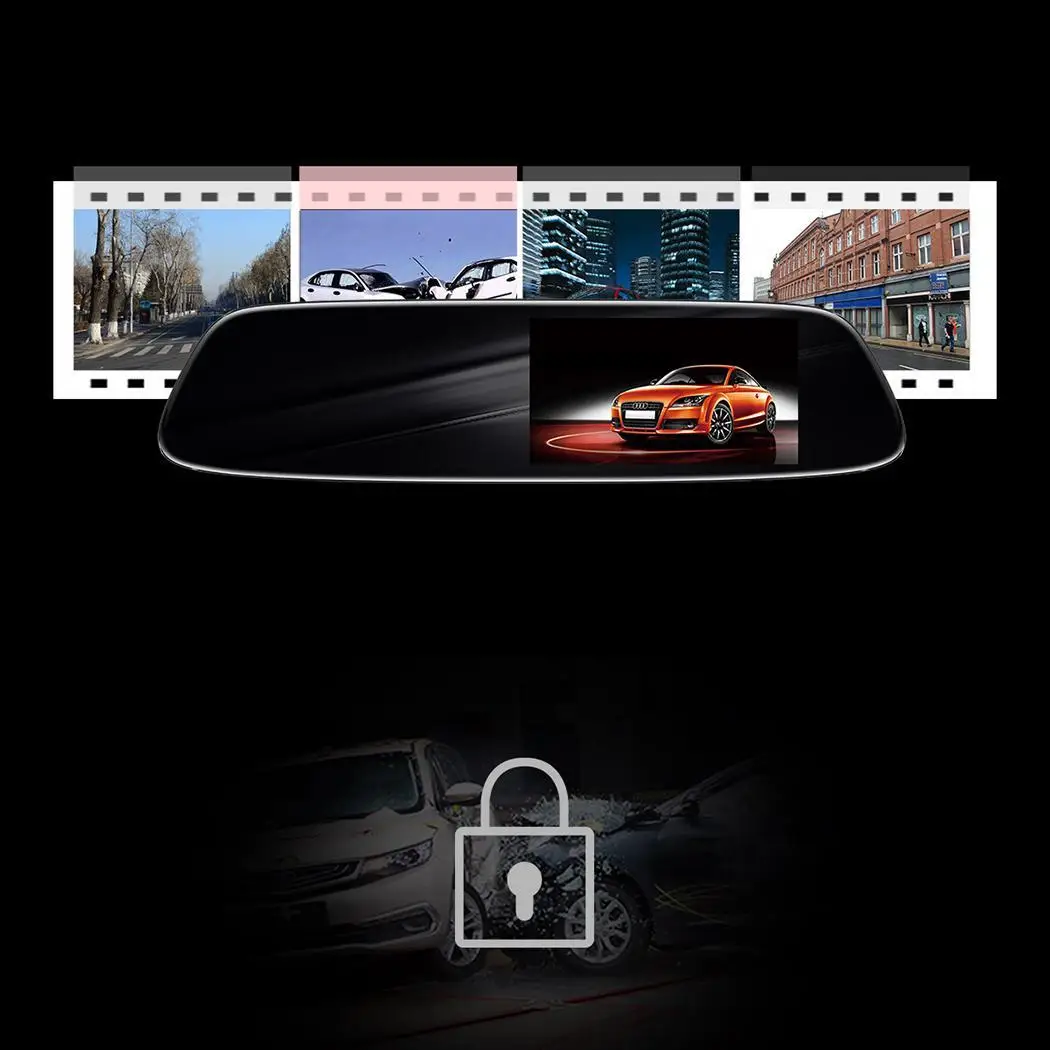 General Gravity Sensing HD Front Rear Double Lens Car JPG Driving M-JPEG Micro USB Type-C up to 32G Recorder |