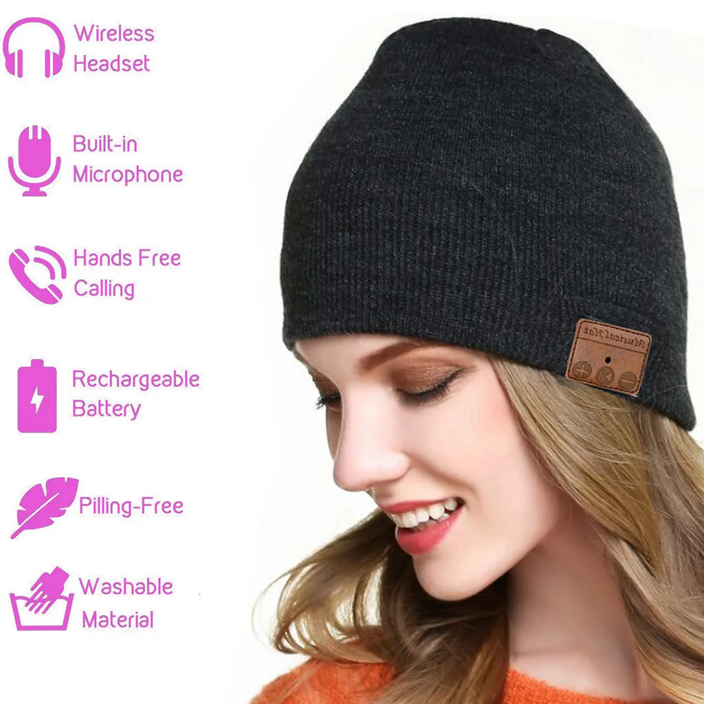 Зимние новинки теплые вязаные шапки чародей новинка Bluetooth музыкальная шапка со