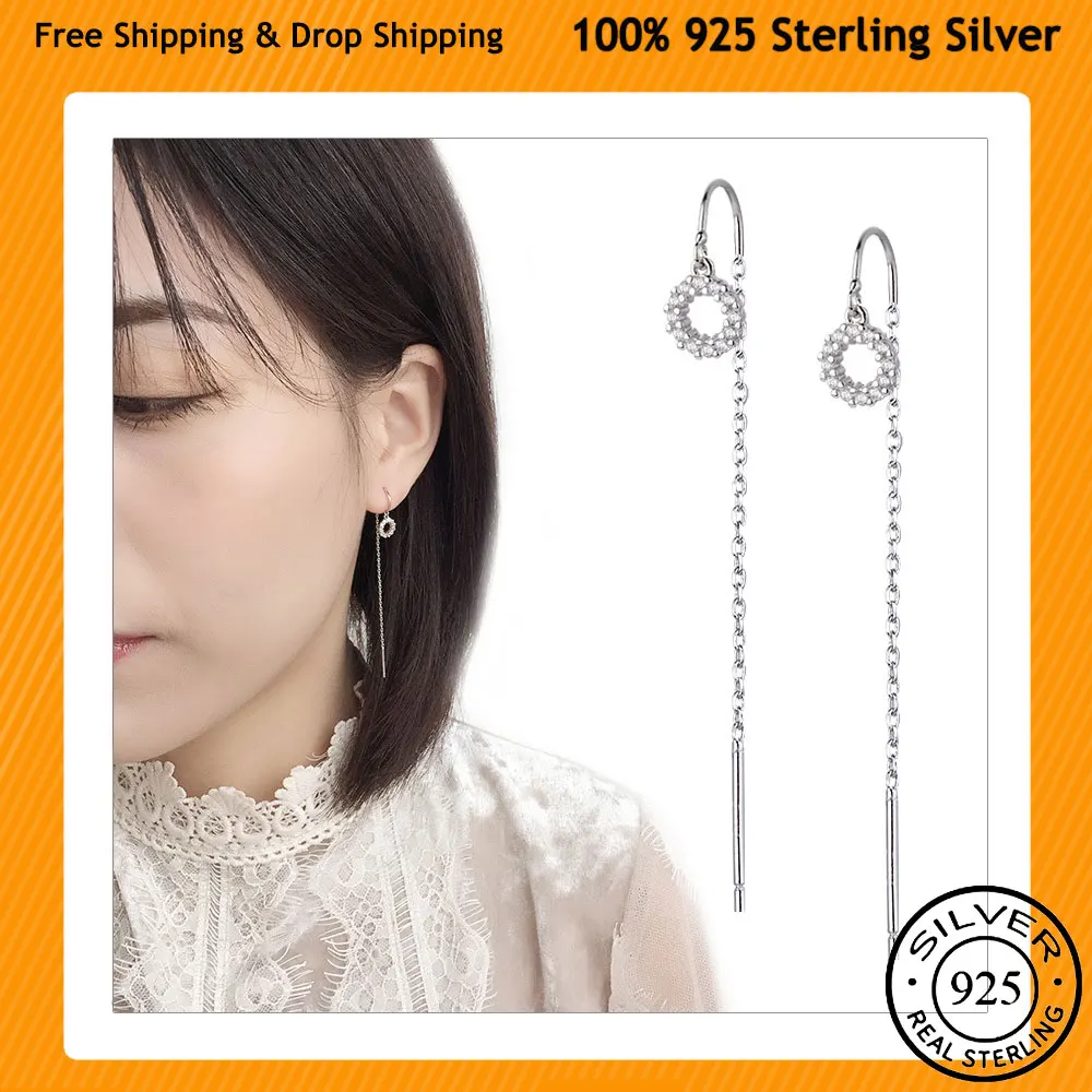 YiChong 100% 925 пробы серебряные богемные геометрические круглые серьги кольца с