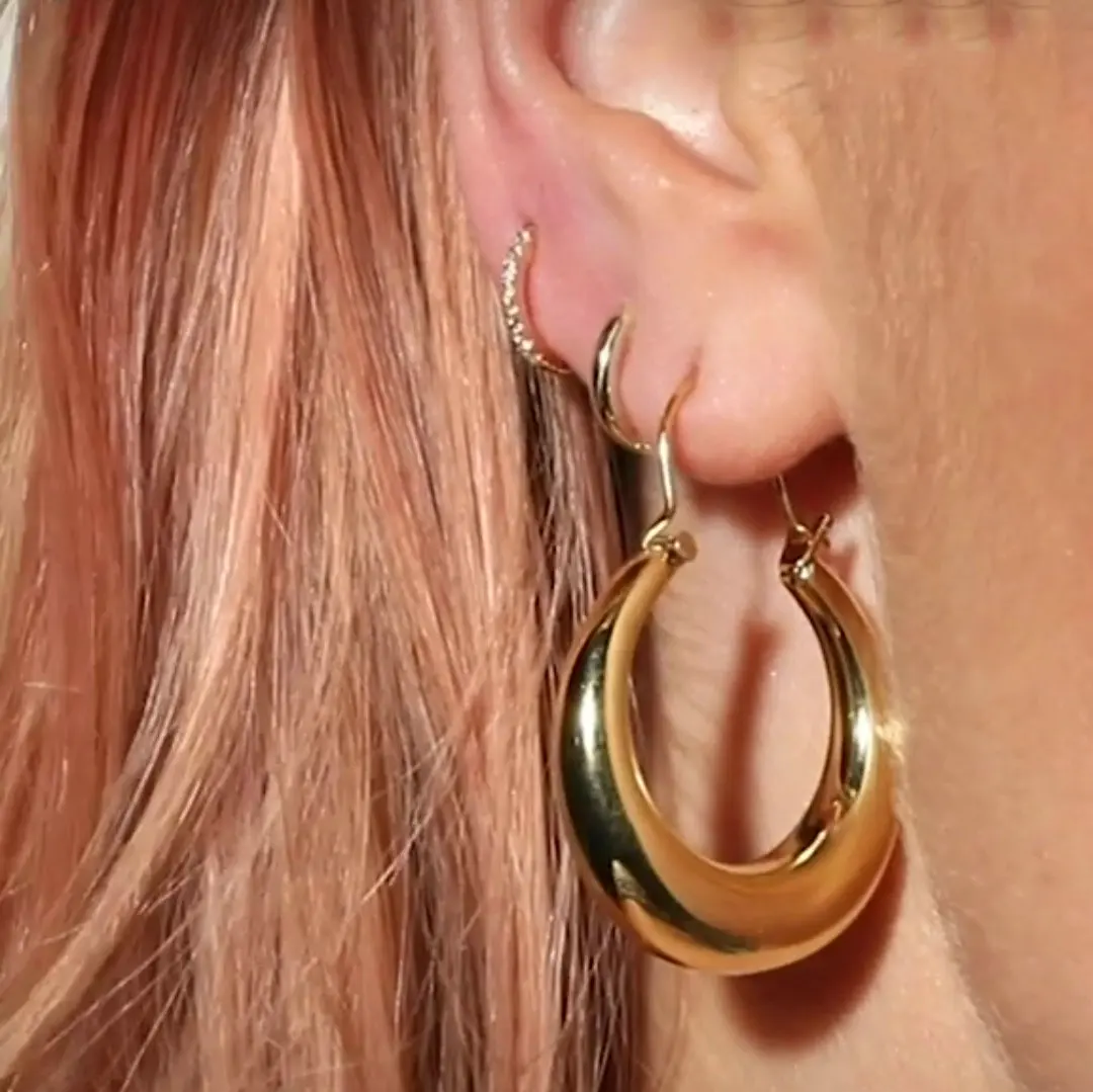 Марокканские серьги-кольца для женщин панк латунные массивные серьги Huggie