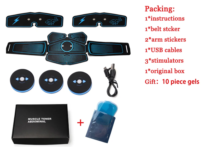 small retail box set ABS беспроводной стимулятор мышц живота, тренажер, умный фитнес-тренинг, Электрические наклейки для похудения, пояс для похудения - Цвет: small retail box set