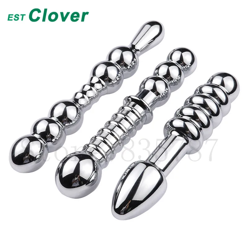 Металлическая Анальная пробка интимные игрушки для женщин двойной анус бусины