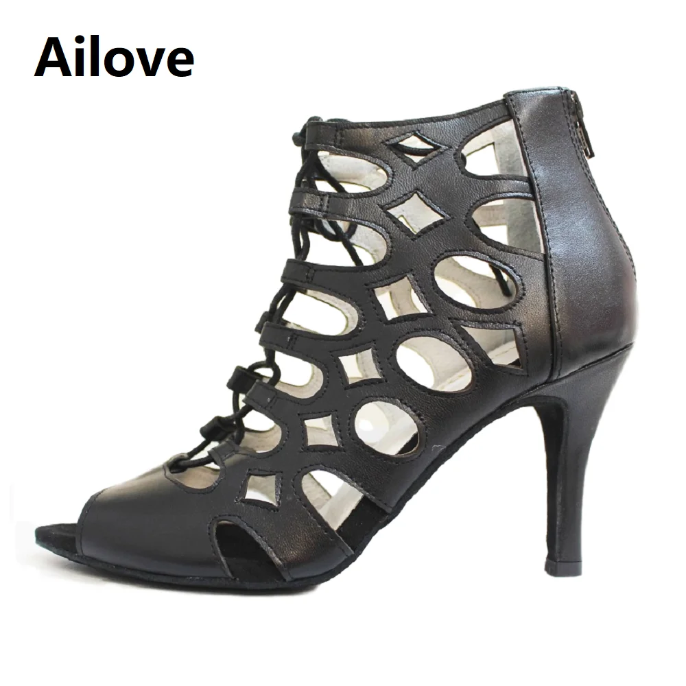 Ботинки на шнуровке для бальных танцев с МЯГКОЙ ЗАМШЕВОЙ подошвой женские