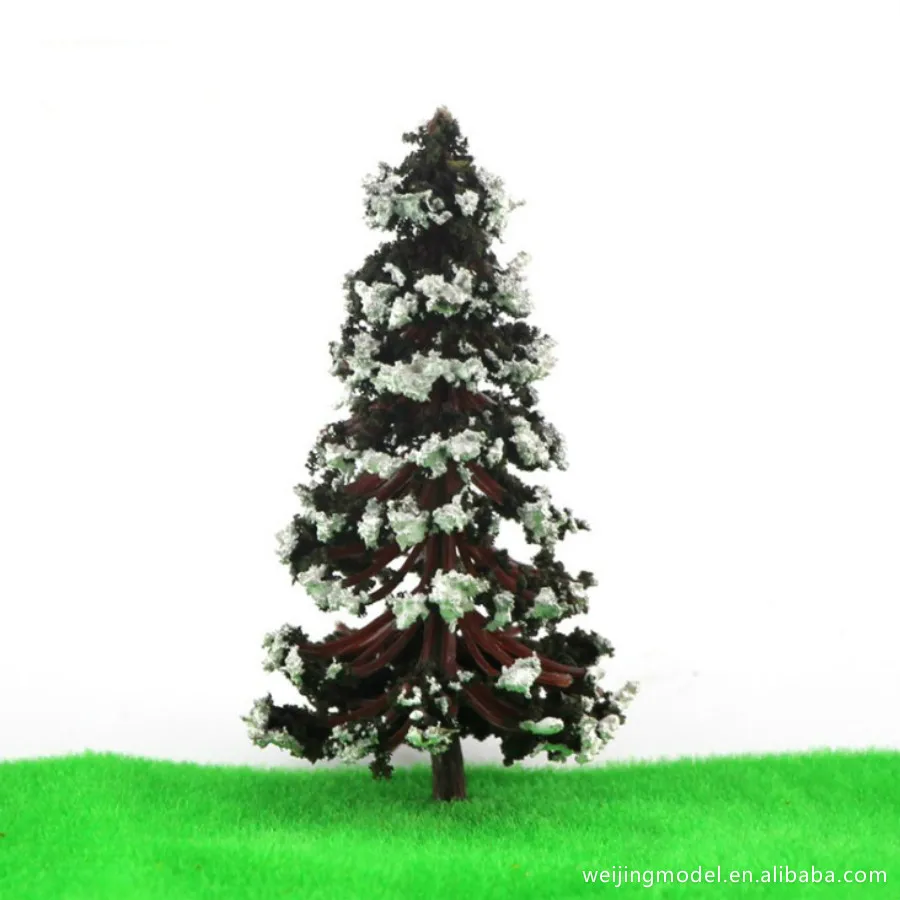 

15pcs/lot Architecture N Scale Model Green White Snow Pine In 8cm For Ho Train Layout And Kits Toy Chirstmas Tree