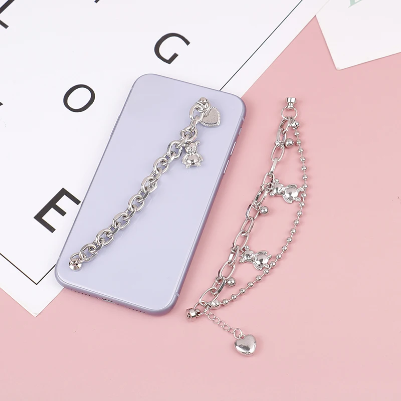 

1Pcs New Metal Bear Love Heart Chain for DIY Making Phone Case Decoration