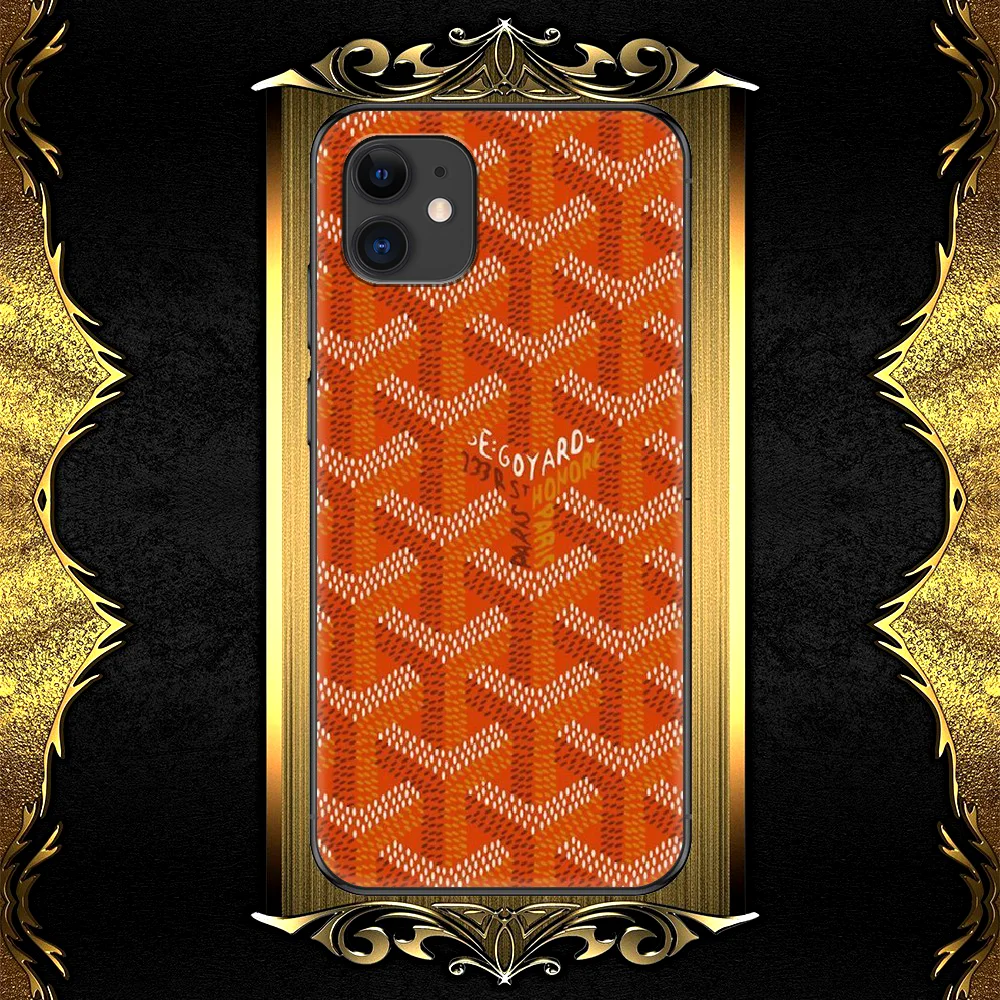 

Luxury Brand Goyarde Phone Case For Iphone 5 5S SE 2020 6 6S 7 8 Plus 11 12 Mini X XS XR Pro Max black Funda Trend Bumper