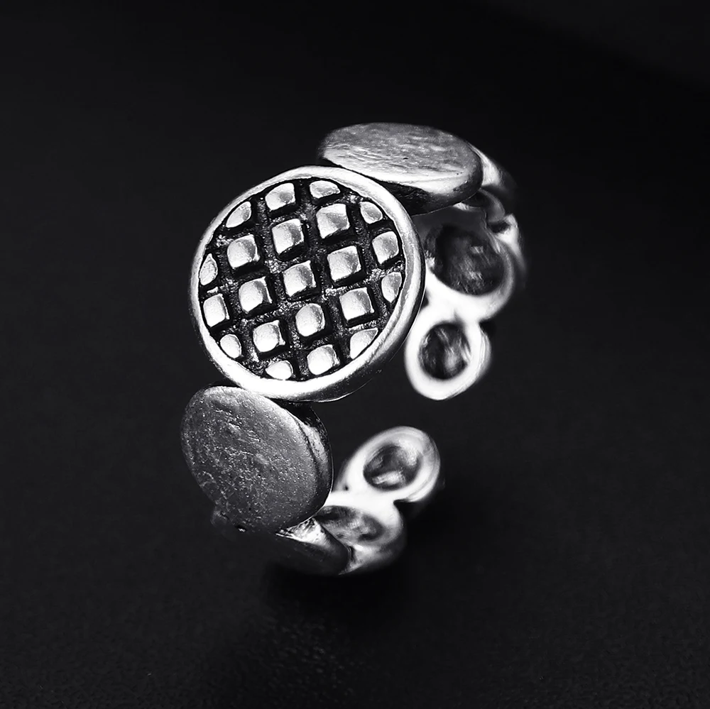 Trendy Vintage Avenge Antique Silver Plated Punk Hiphop Rock Style Resizable Rings for Women Girl & Man Retro Party Jewelry