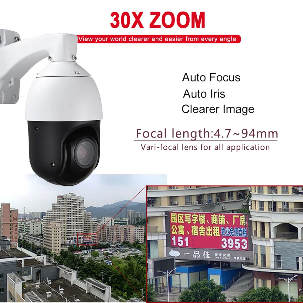 AHD 1080P 2 МП 5 Мп наружная камера видеонаблюдения аналоговая PTZ 30X зум CVI TVI CVBS 4 в 1 Мини