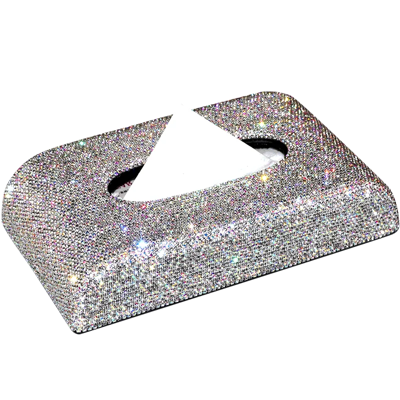 

Luxury Rhinestone Car Tissue Box Full Crystal Diamante Block type Tissue Boxes Holder Women Car Styling Auto Accessories