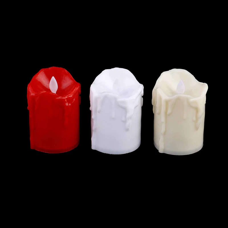 Светодиодная многоцветная Свеча на батарейках имитация цветного пламени